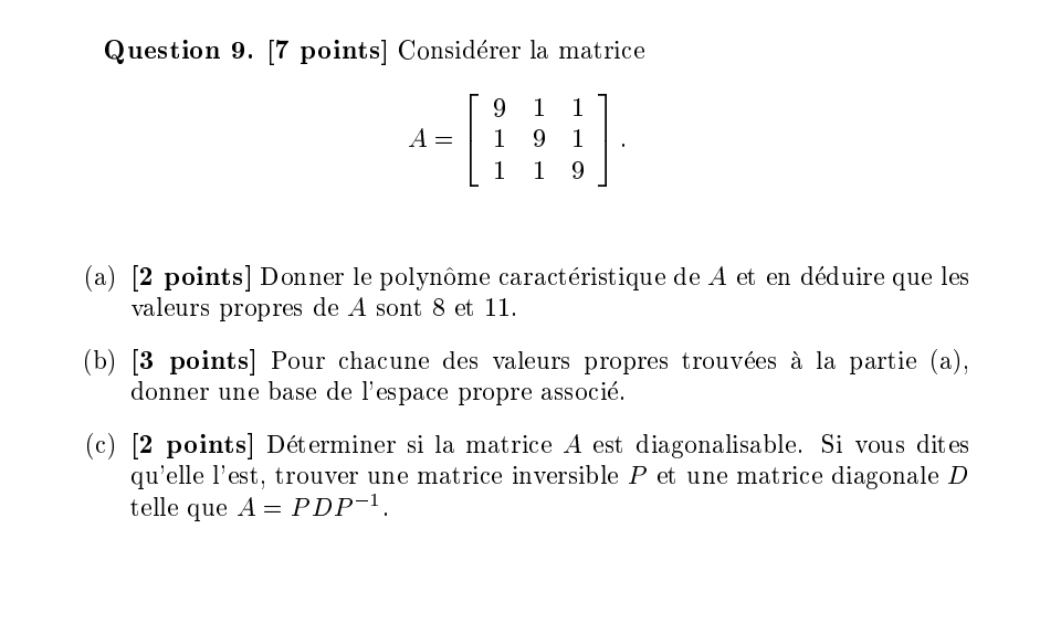 question 8 For a non-homogeneous linear system