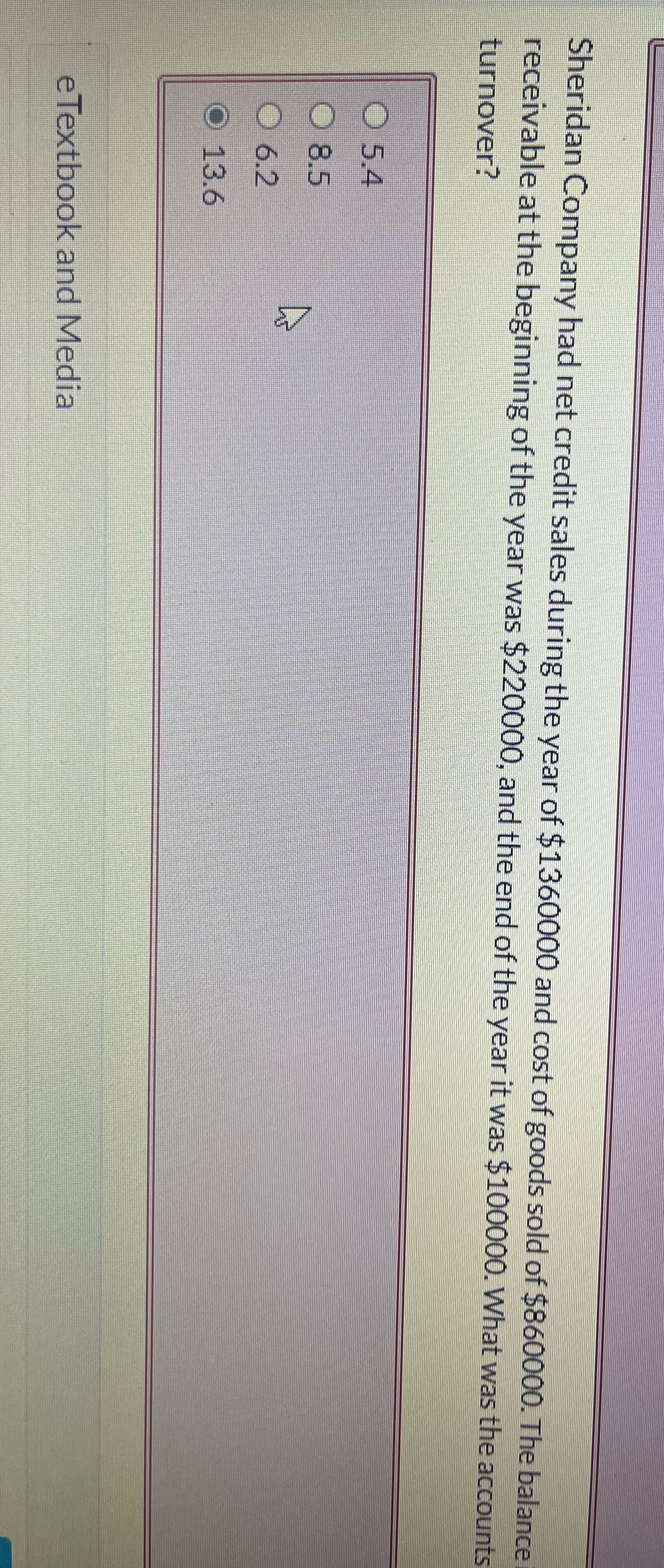Sheridan Company had net credit sales during the