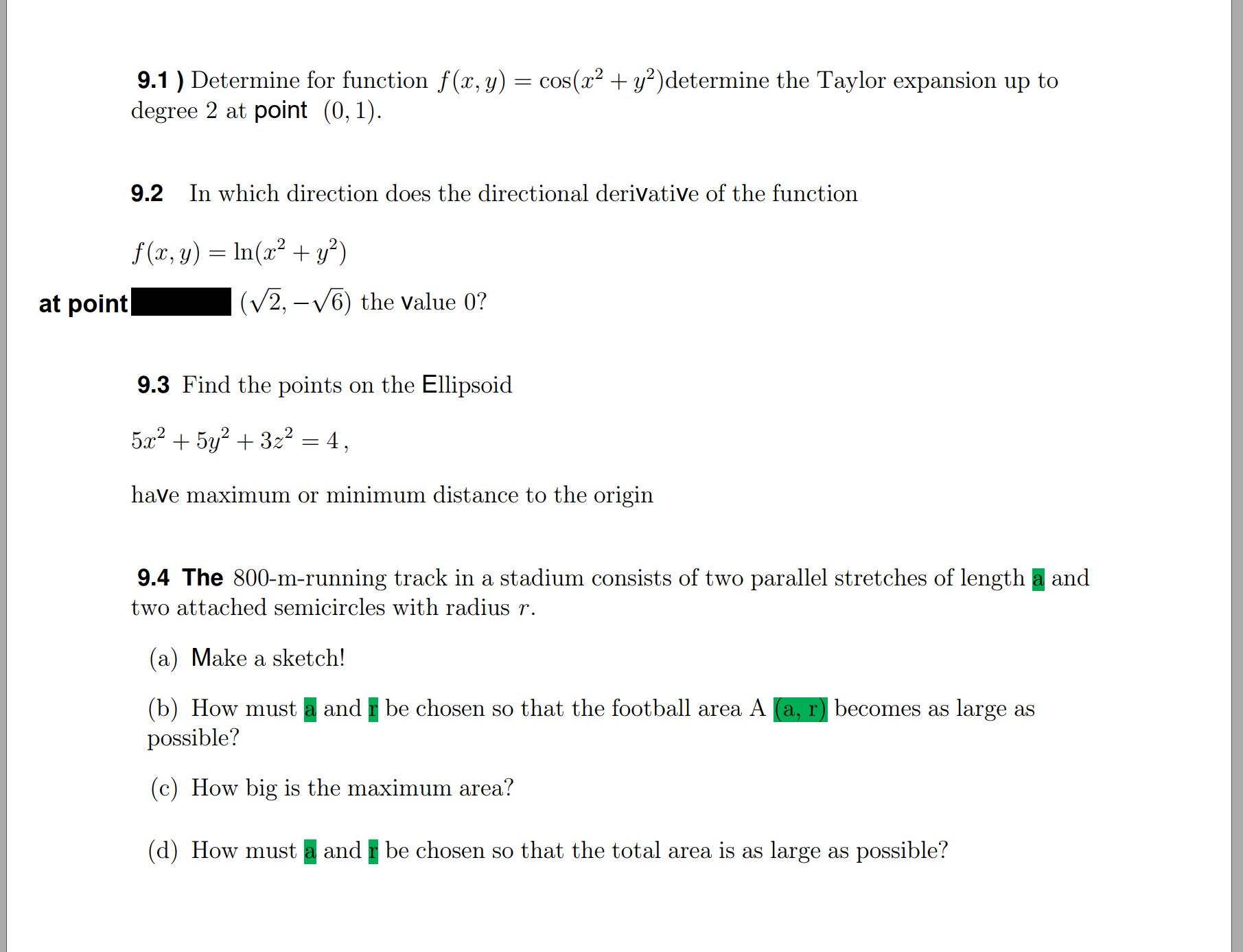 please help me with this 9.1 ) Determine for