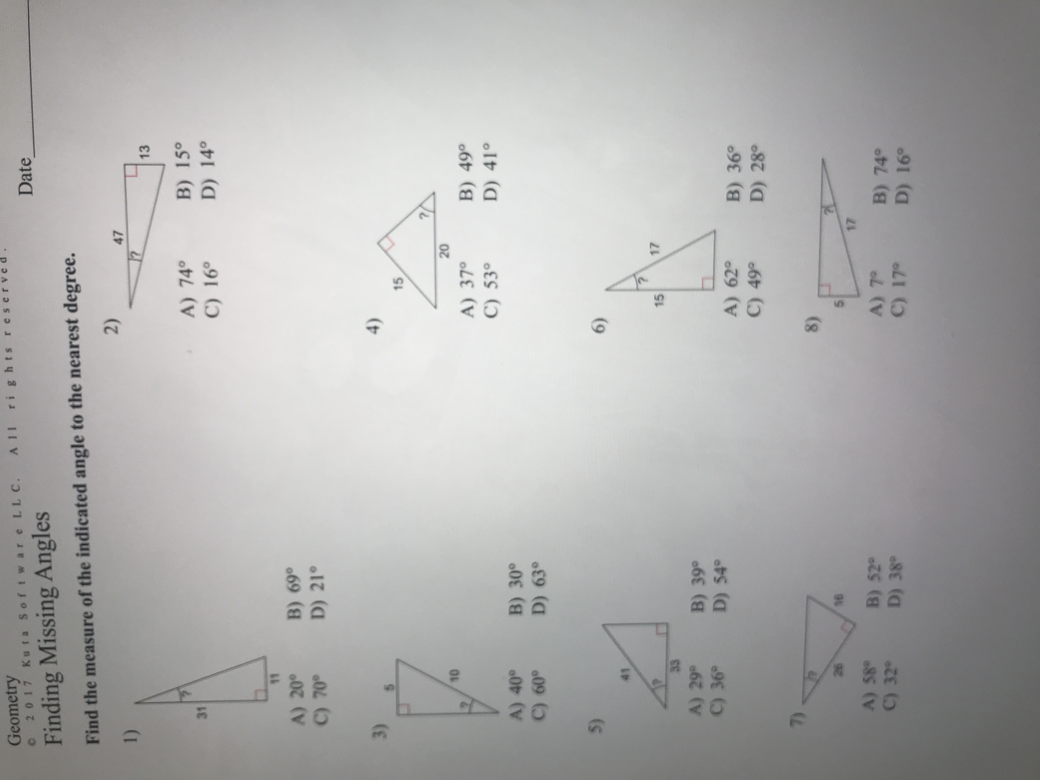 Geometry 0 2017 Kuta Software LLC. All rights