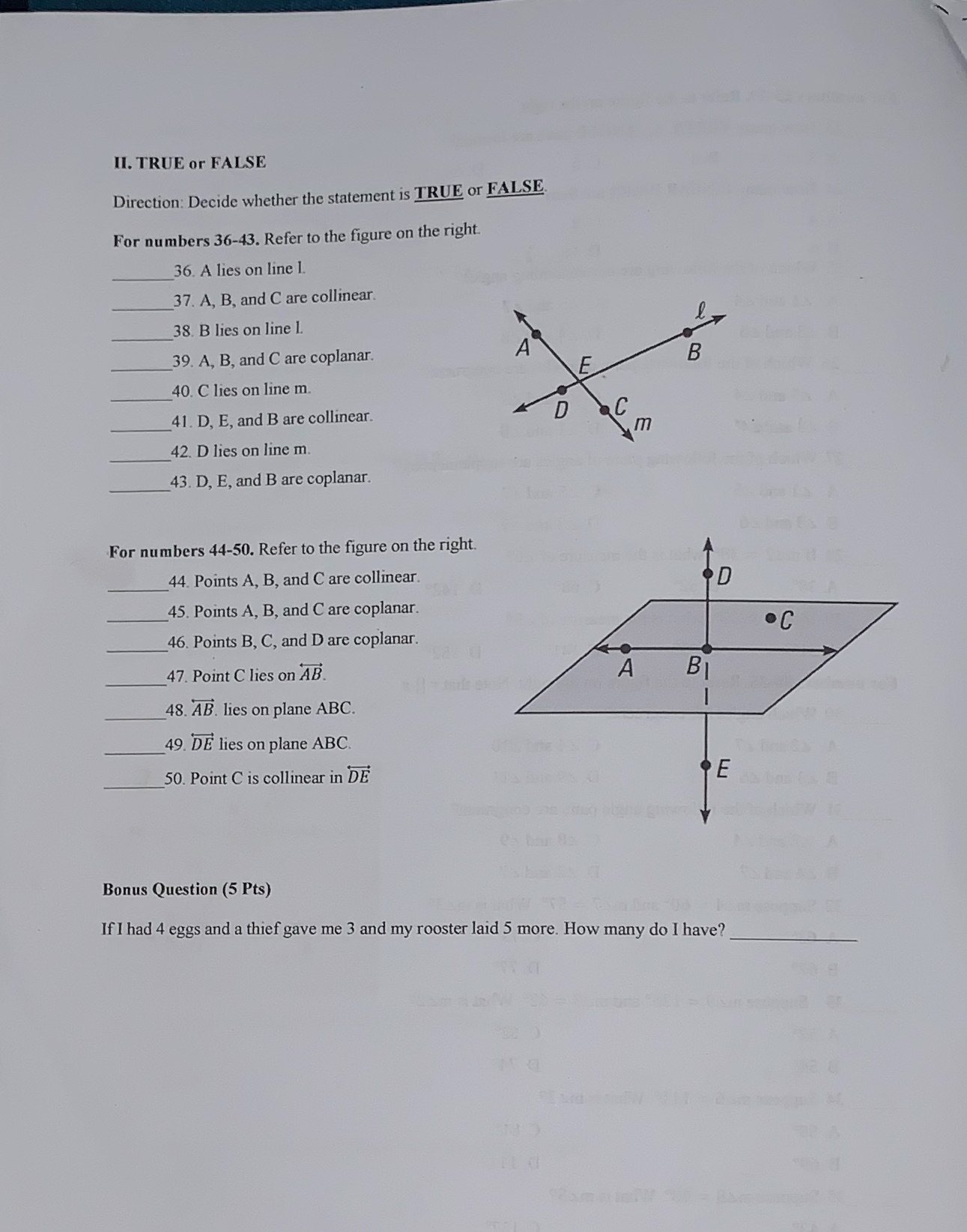 Please answer no. 36-50 and the bonus question