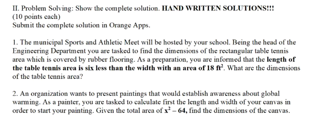 Name Grade/Score Year and Section Date Subject: