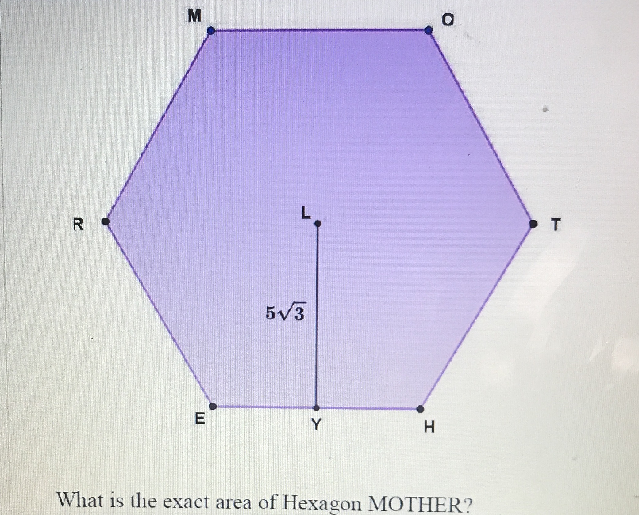 M O R T 5V3 E Y H What is the exact area of