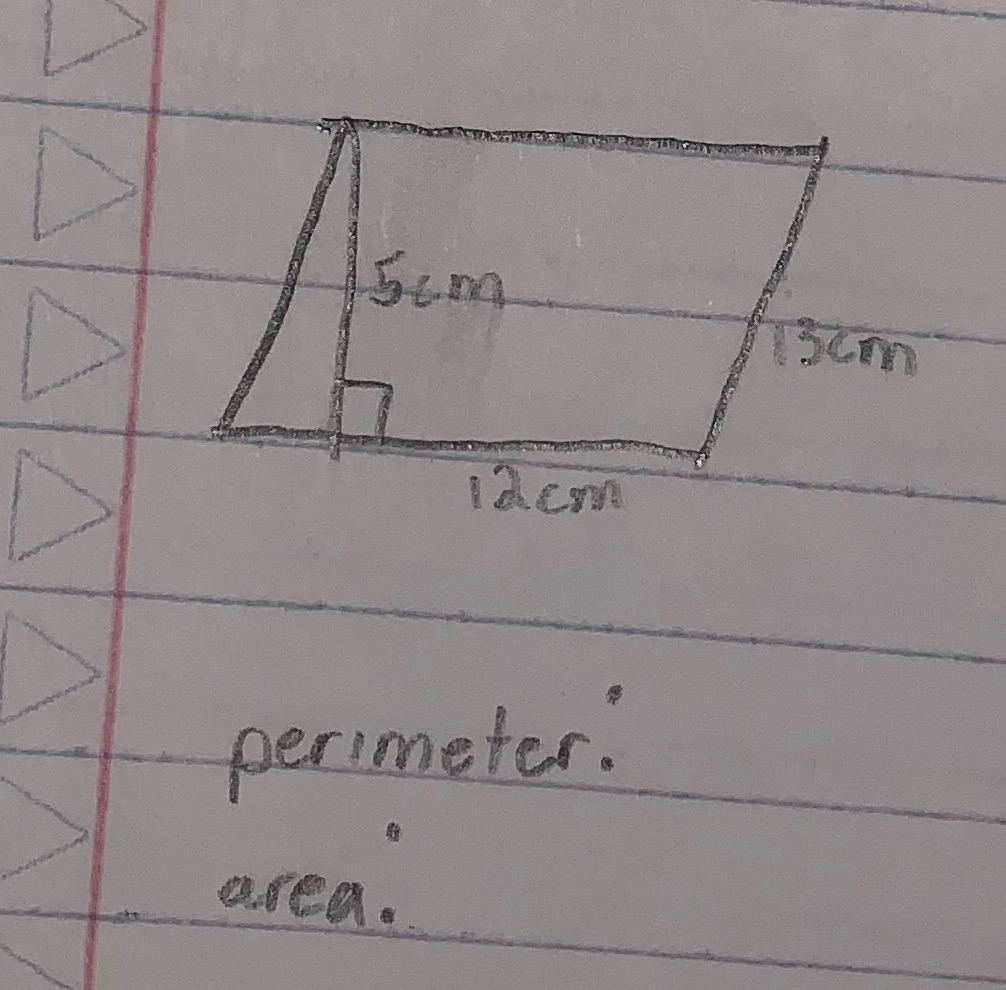 What's the perimeter and area? \f