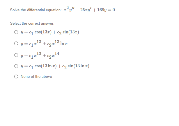 Solve the differential equation: x y" - 25xy +