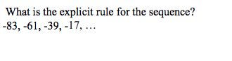 What is the explicit rule for the sequence? -83,