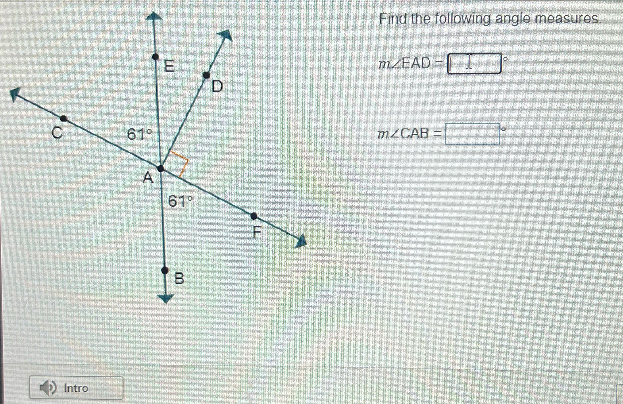 Find the following angle measures mZEAD D C 610