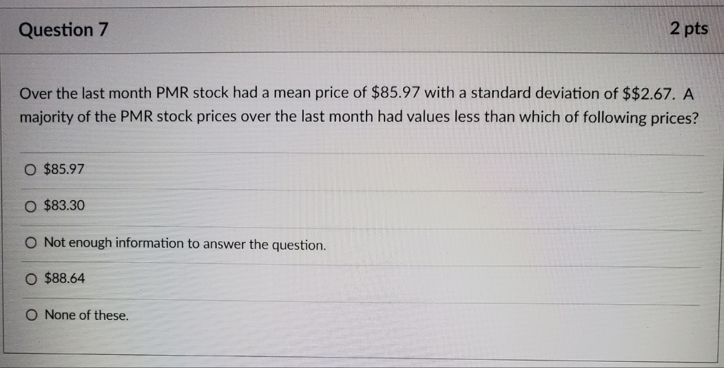 Over the last month PMR stock had a mean price of