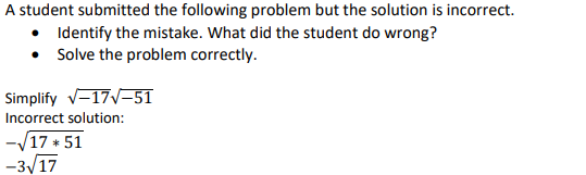 A student submitted the following problem out the