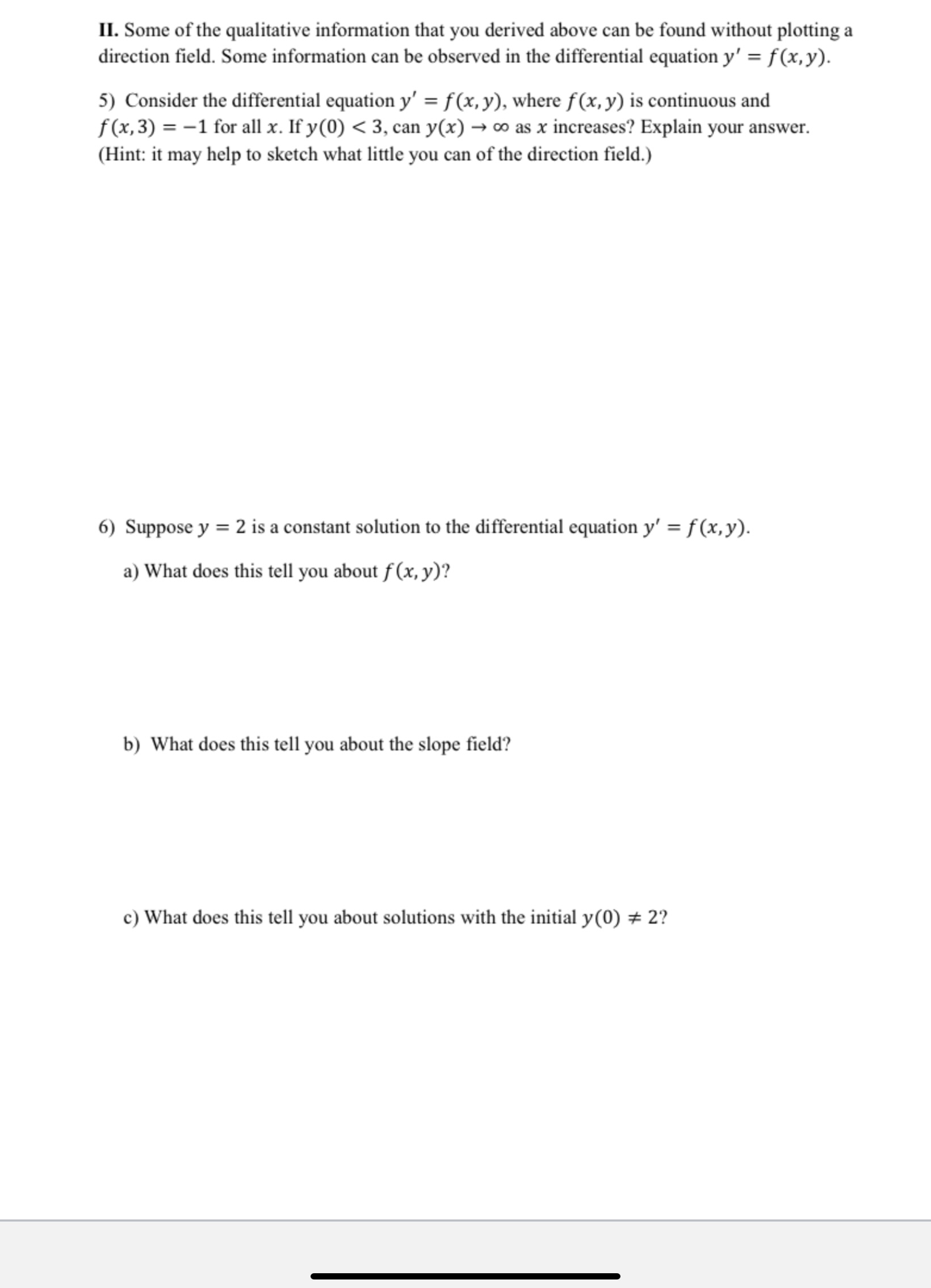 II. Some of the qualitative information that you