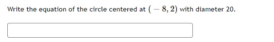 Write the equation of the circle centered at (6,