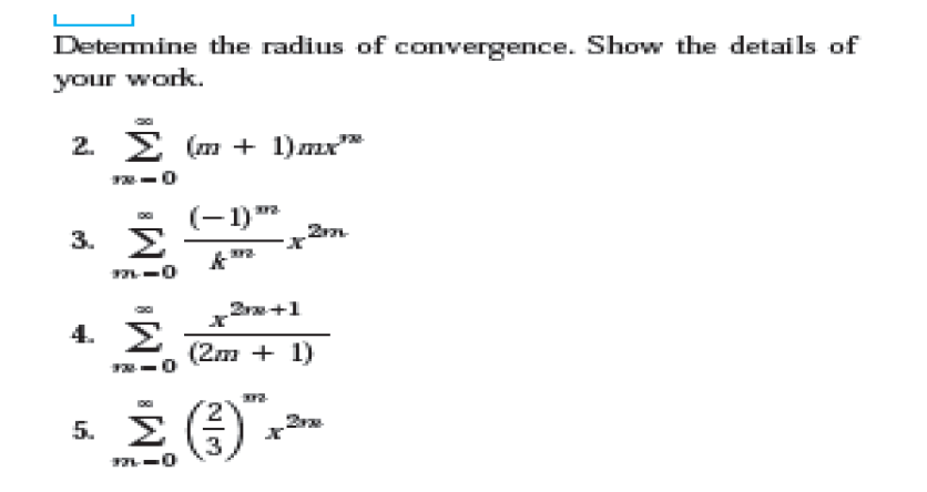 Solve the questions. Determine the radius of
