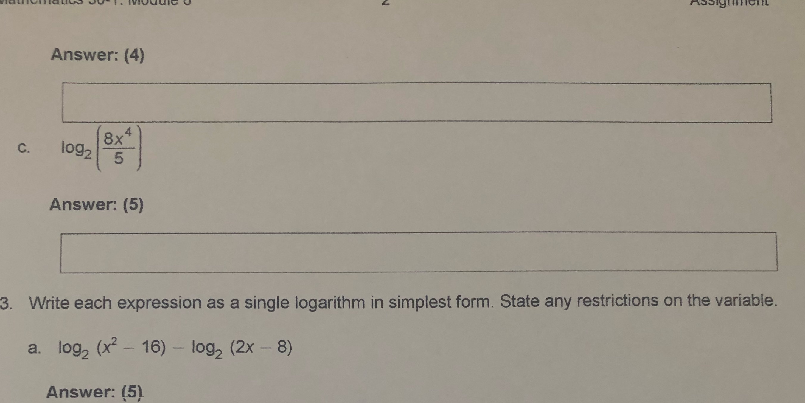 AgIIIOIL Answer: (4) 8 x4 C. 1092 5 Answer: (5)