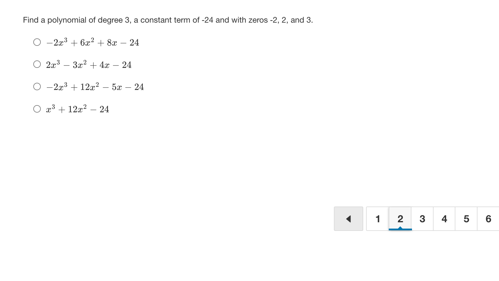 Find a polynomial of degree 4, leading