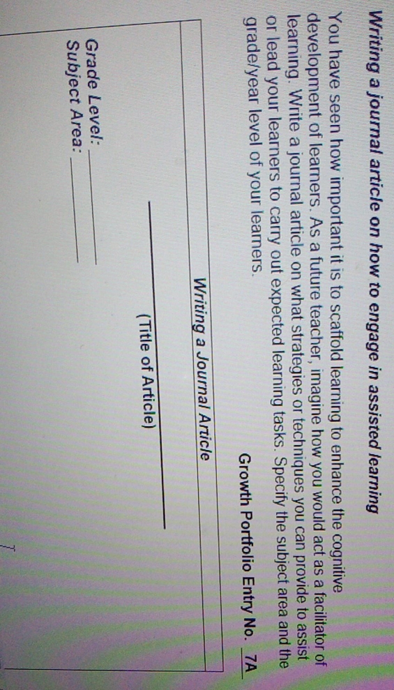 Write journal article on what strategies or