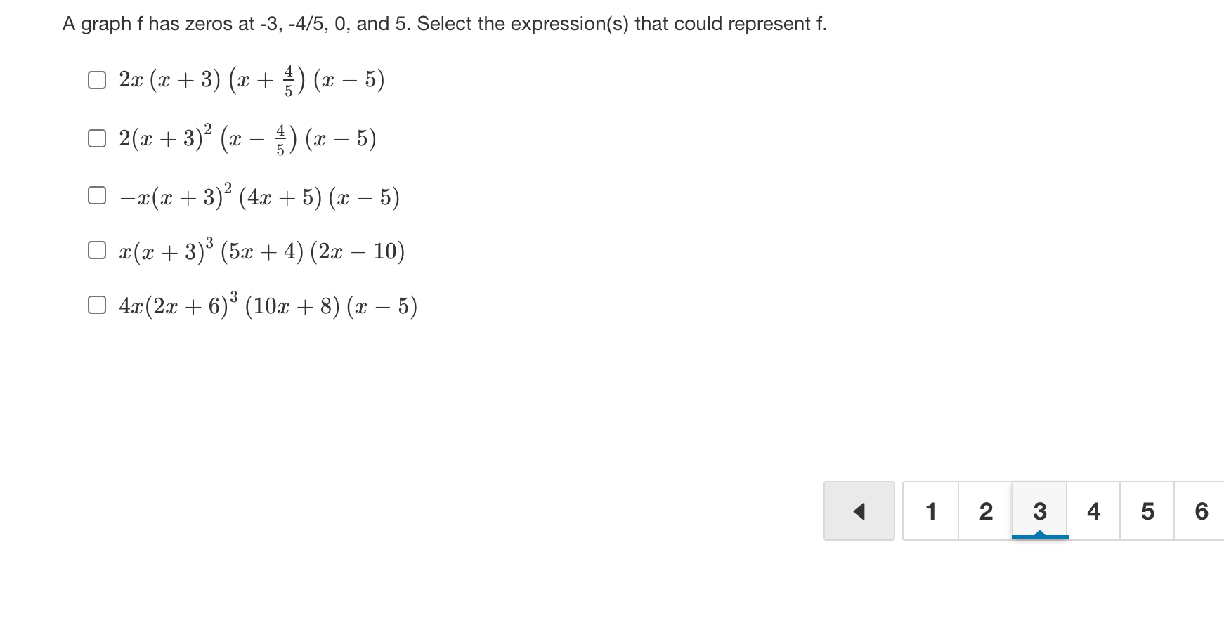 Find a polynomial of degree 4, leading