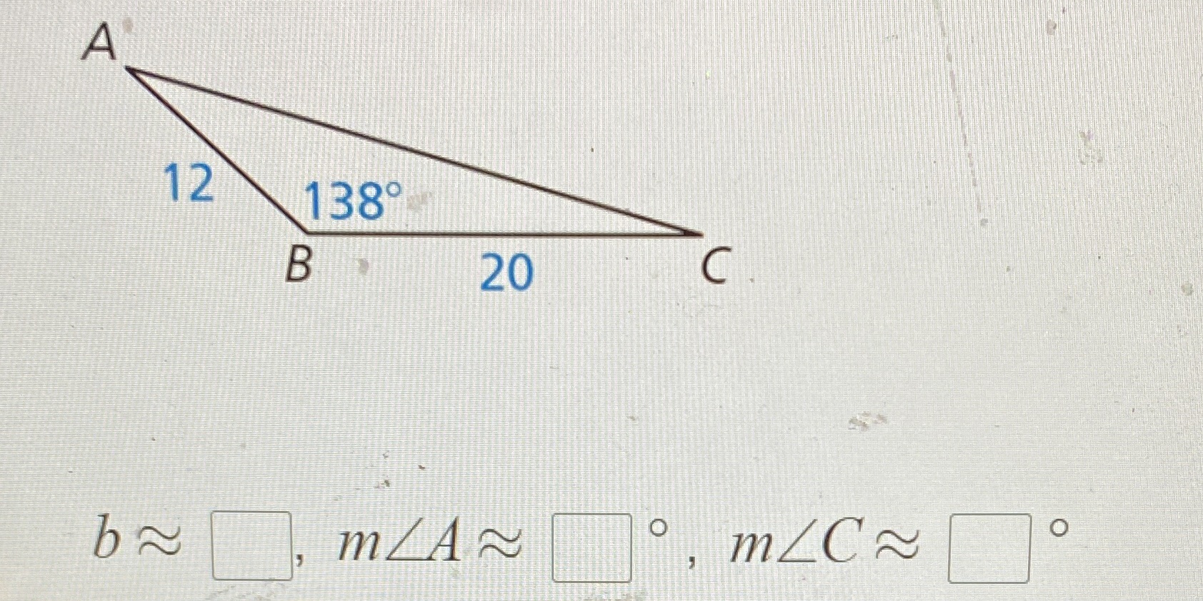 Please solve for the missing measures, thanks!