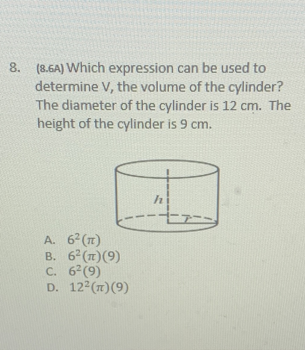8. (8.6A) Which expression can be used to