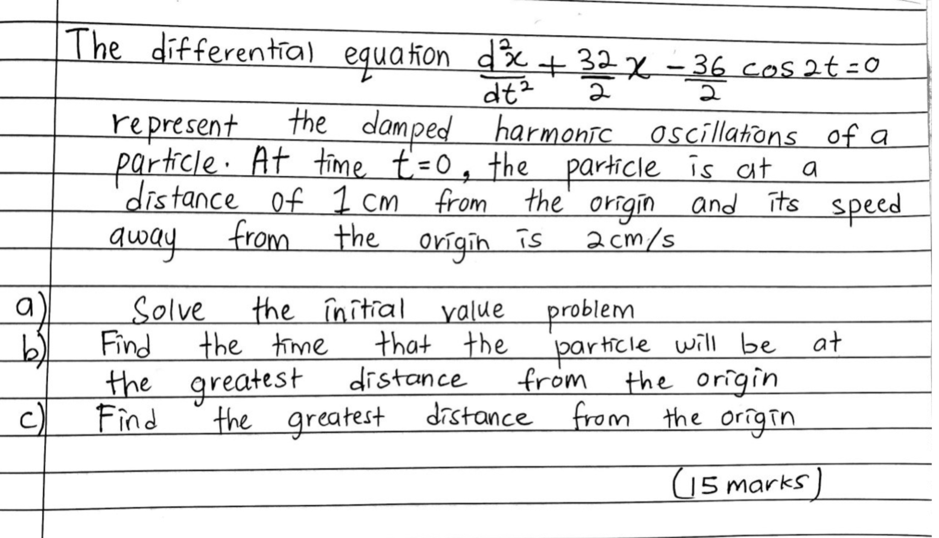 DIFFERENTIAL EQUATIONS The differential equation