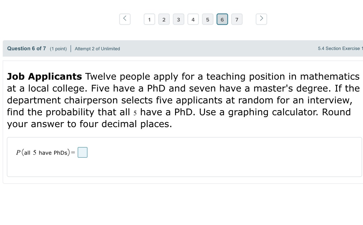 Question 6 of 7 {1 point) ' Atlernpi 2 of