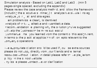 Simulation analysis - Based on Labl, Lab2 and