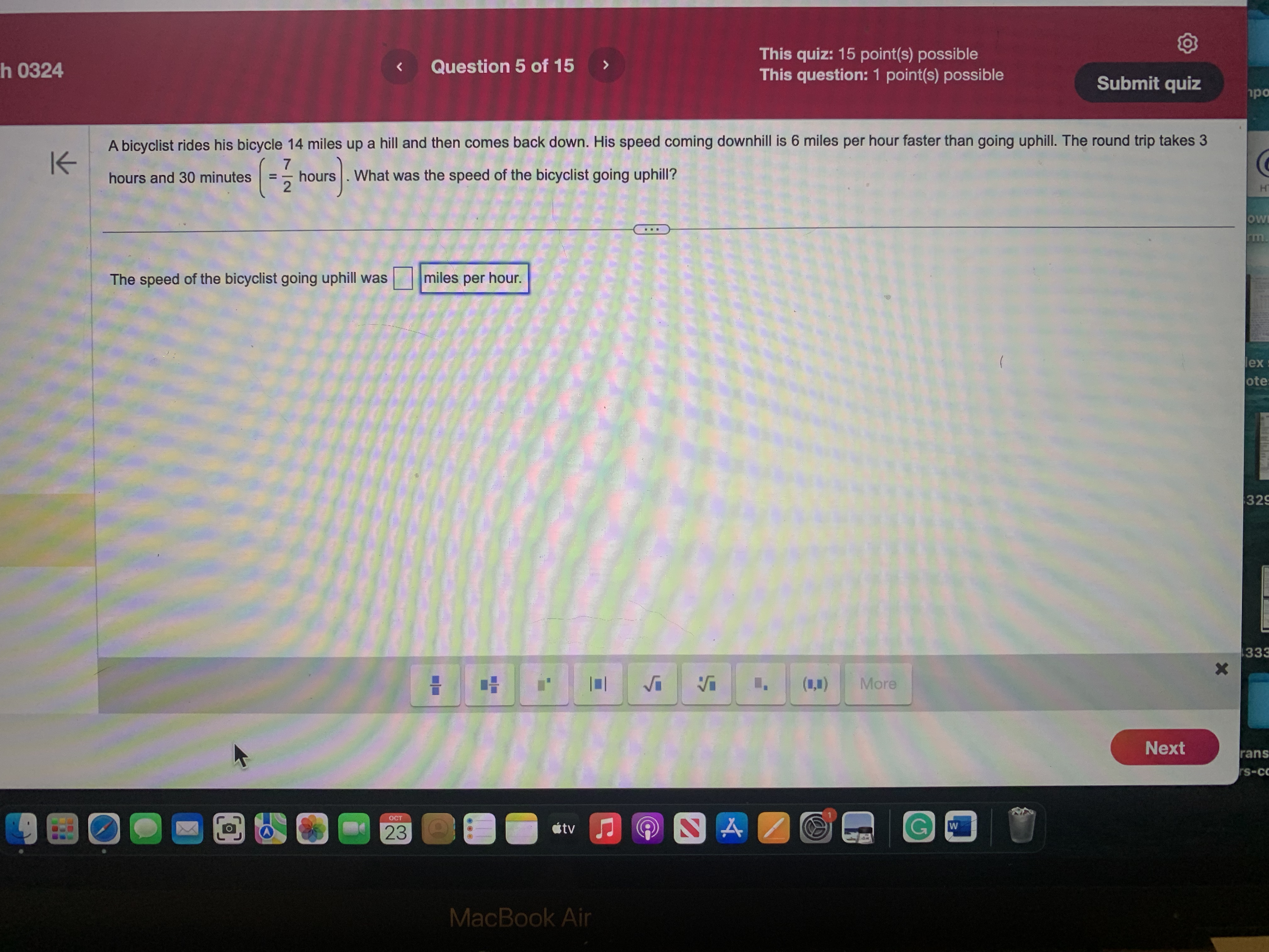 Submit quiz This quiz: 15 point(s) possible