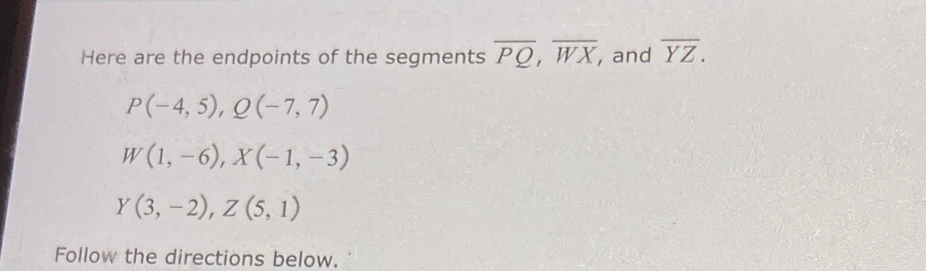 Help please Here are the endpoints of the