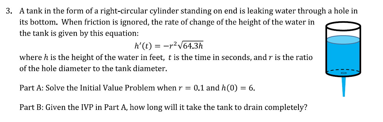 3. A tank in the form of a right-circular