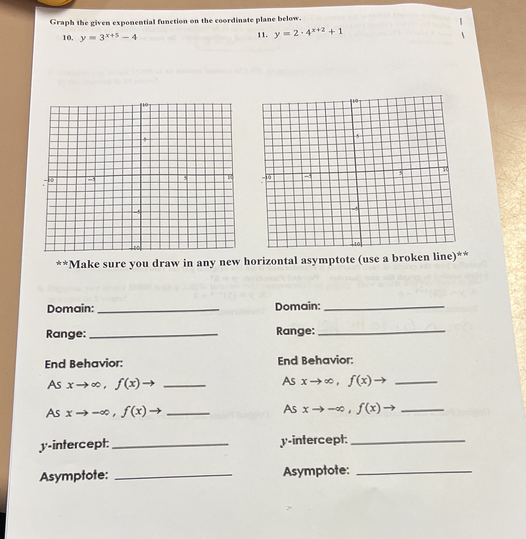 Graph the given exponential function on the