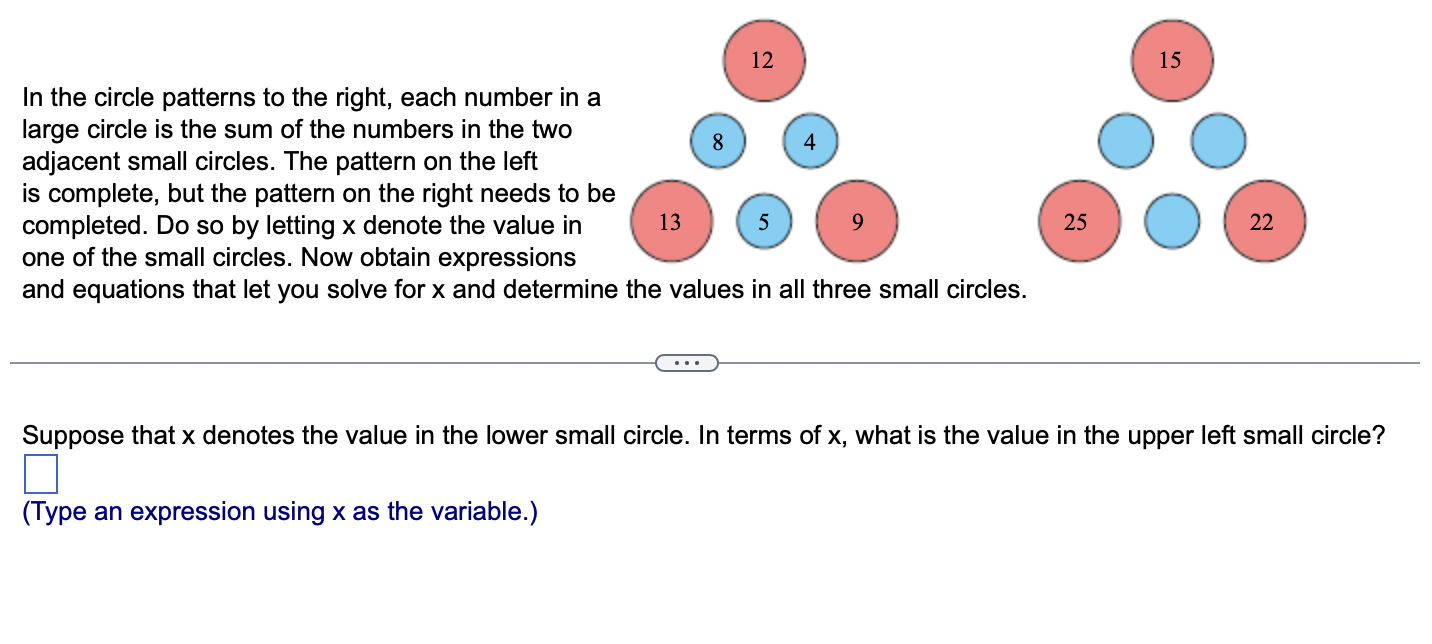 In the circle patterns to the right, each number