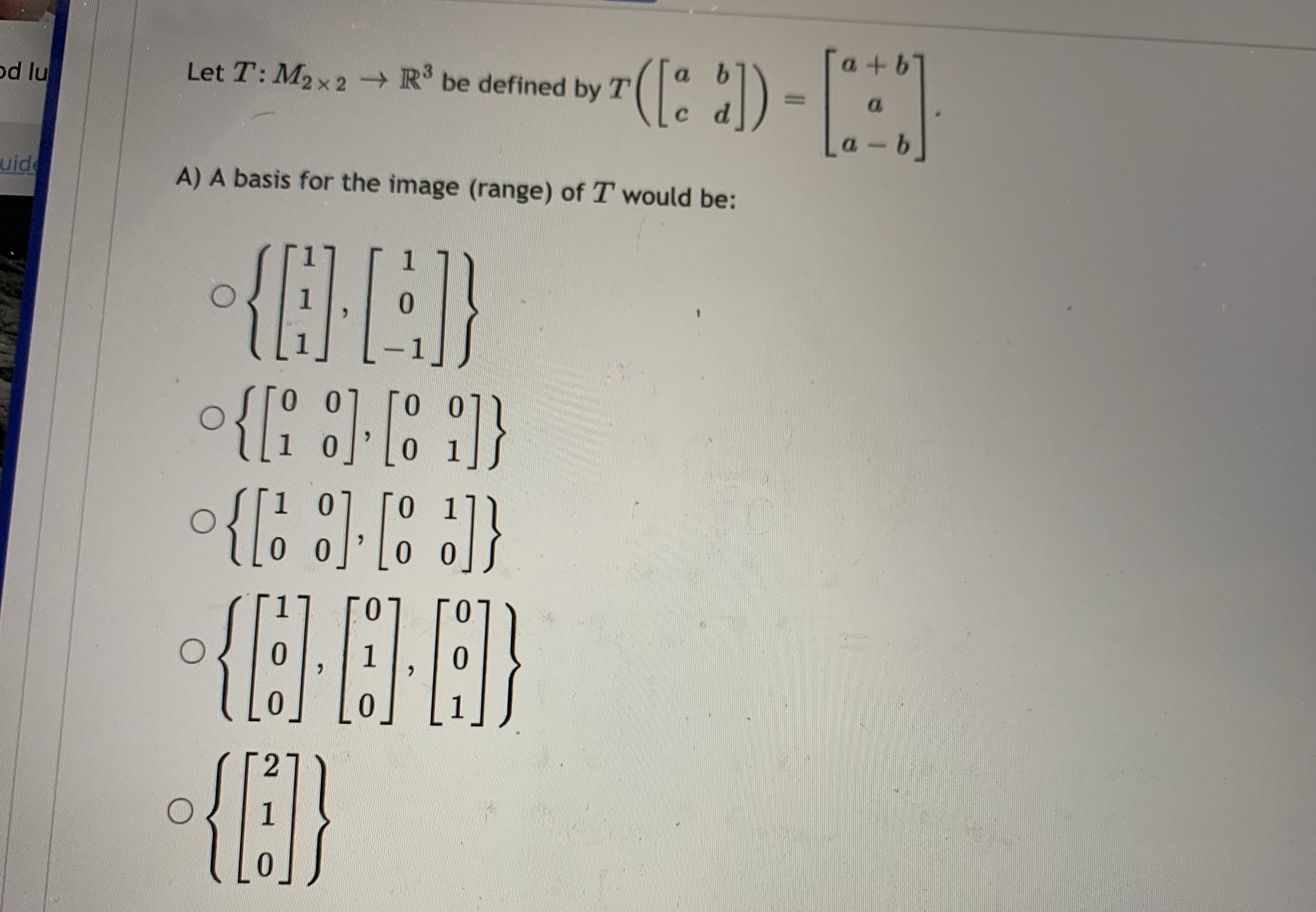 Can you please find the Basis for the Kernel of