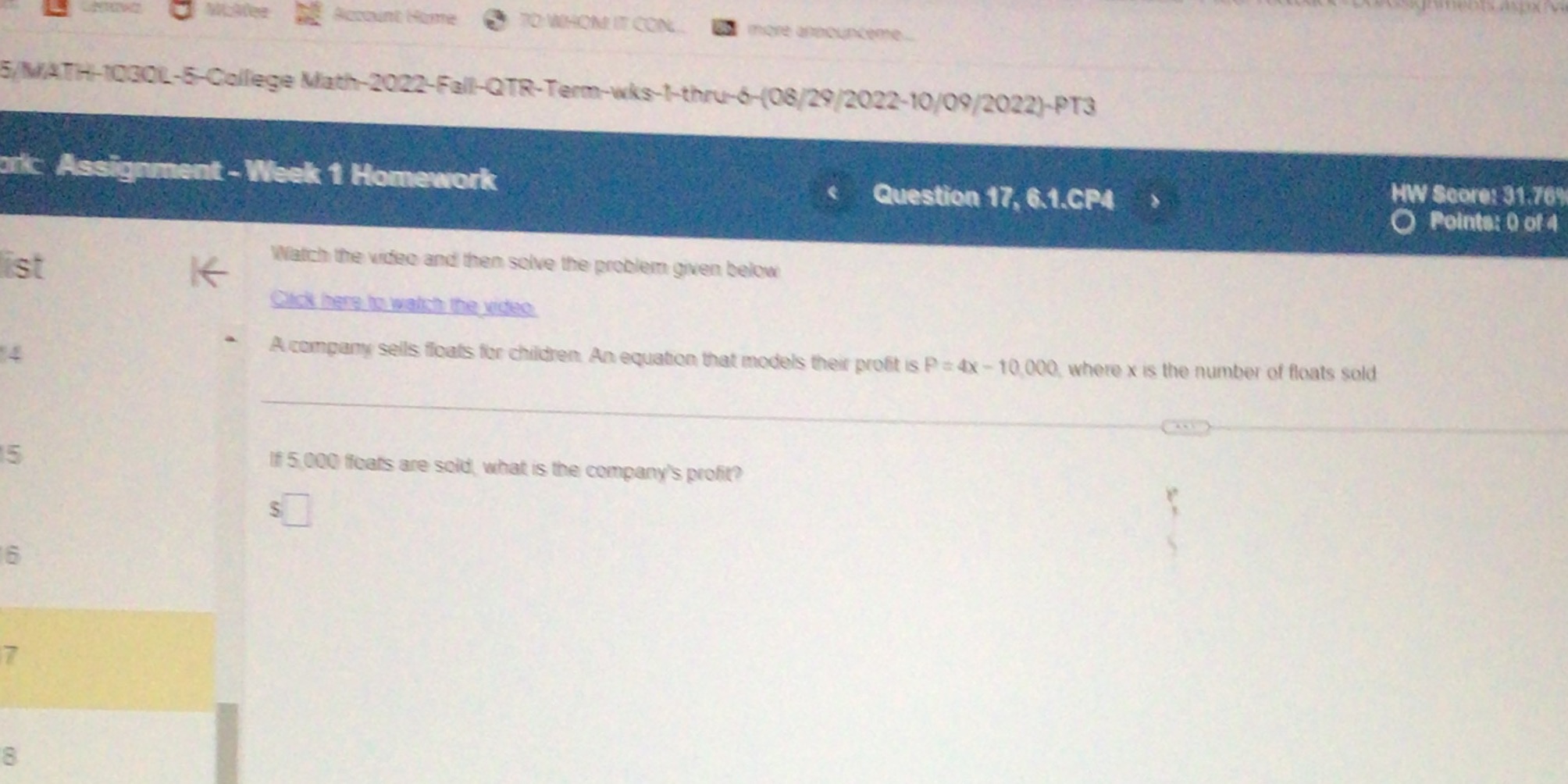 WHOM IT CON 5/MATH-10301-5-College