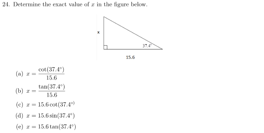 24. Determine the exact value of r in the figure
