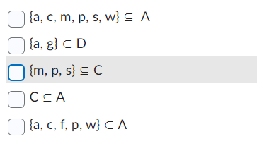 Q19B. Define the sets A, B, C, and D as shown.