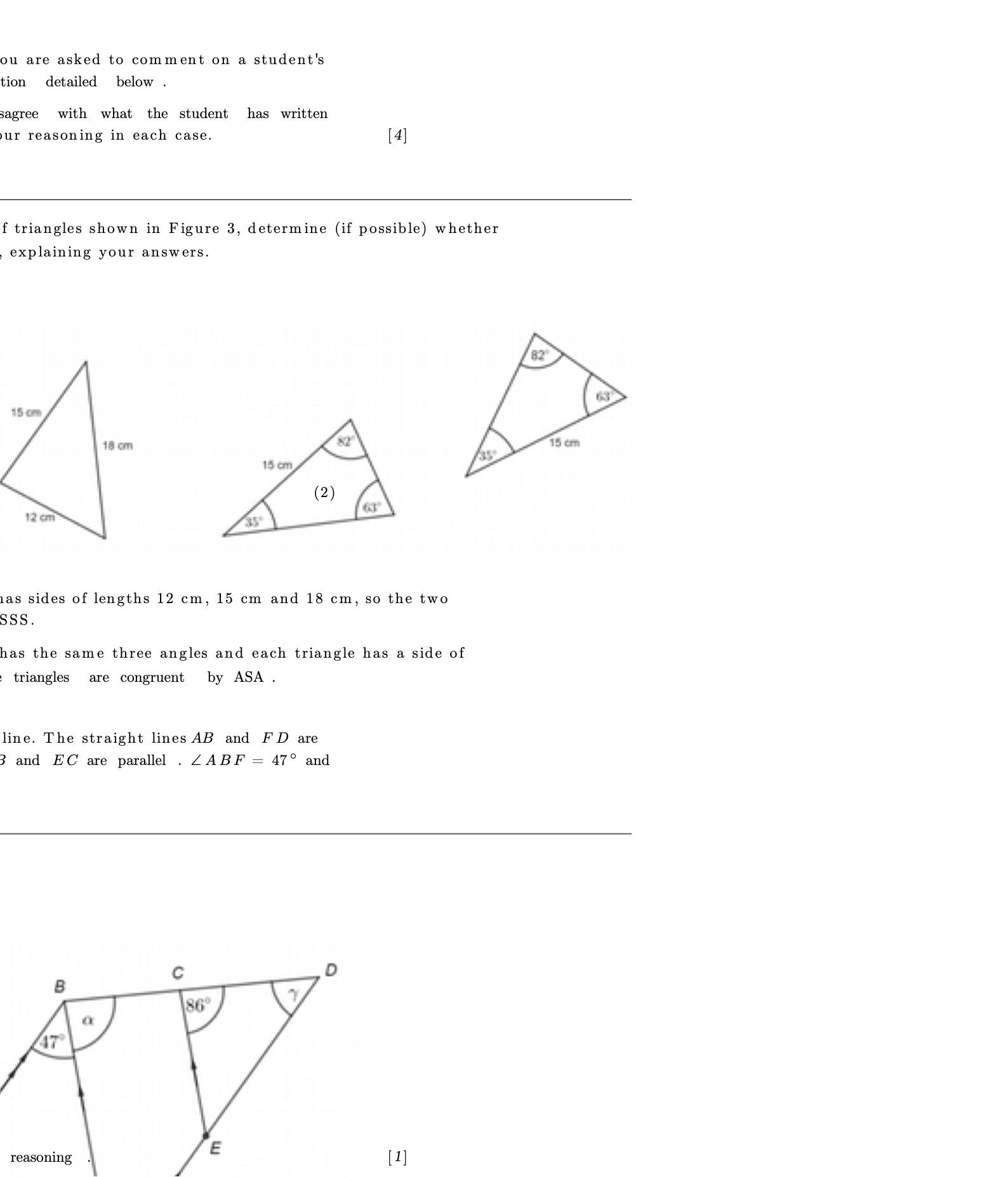 ou are asked to comment on a student's tion