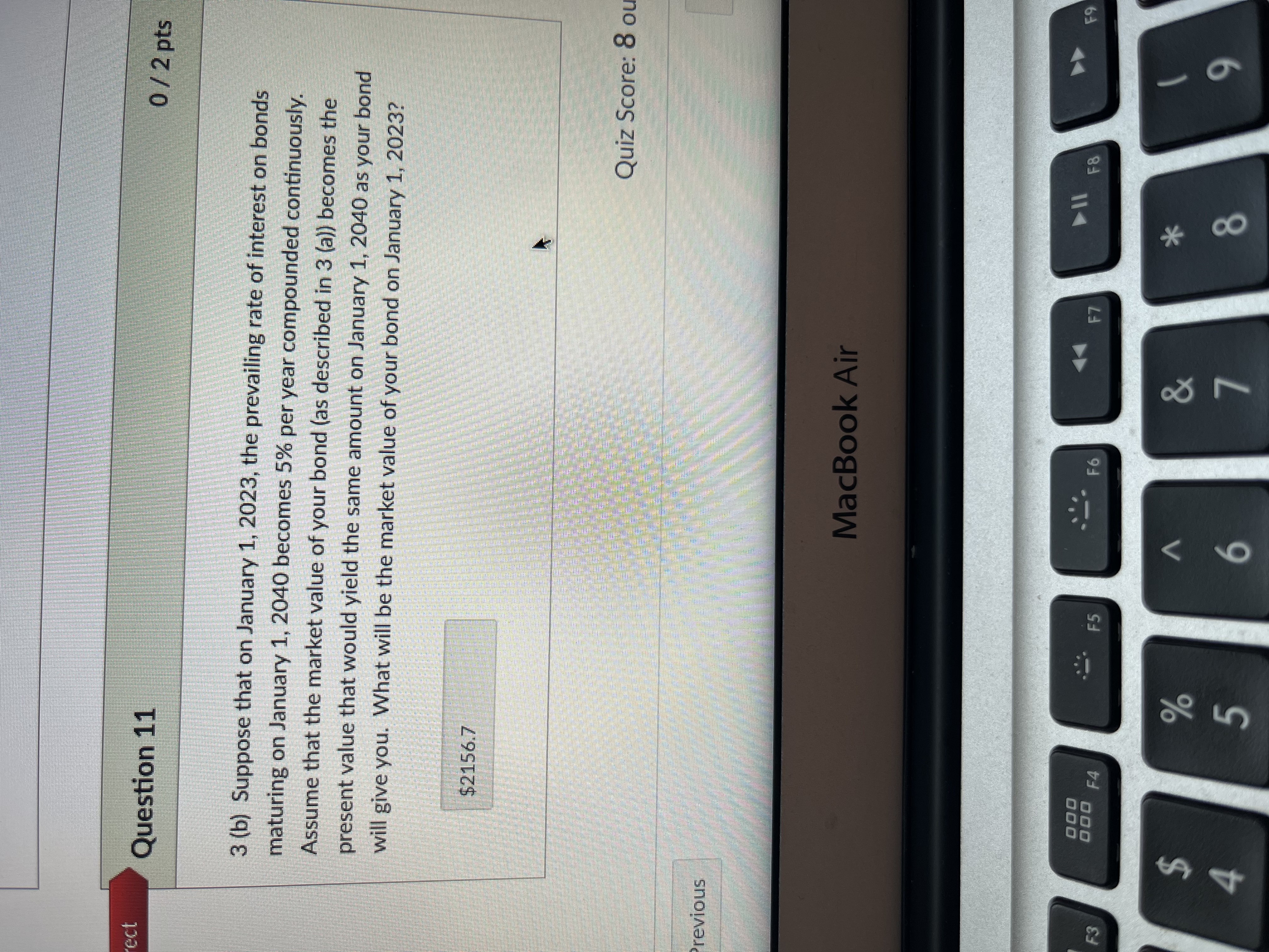 ect Question 11 0 / 2 pts 3 (b) Suppose that on