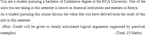 You are a student pursuing a bachelor of Commerce