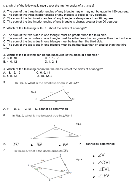 1. 1. Which of the following is TRUE about the
