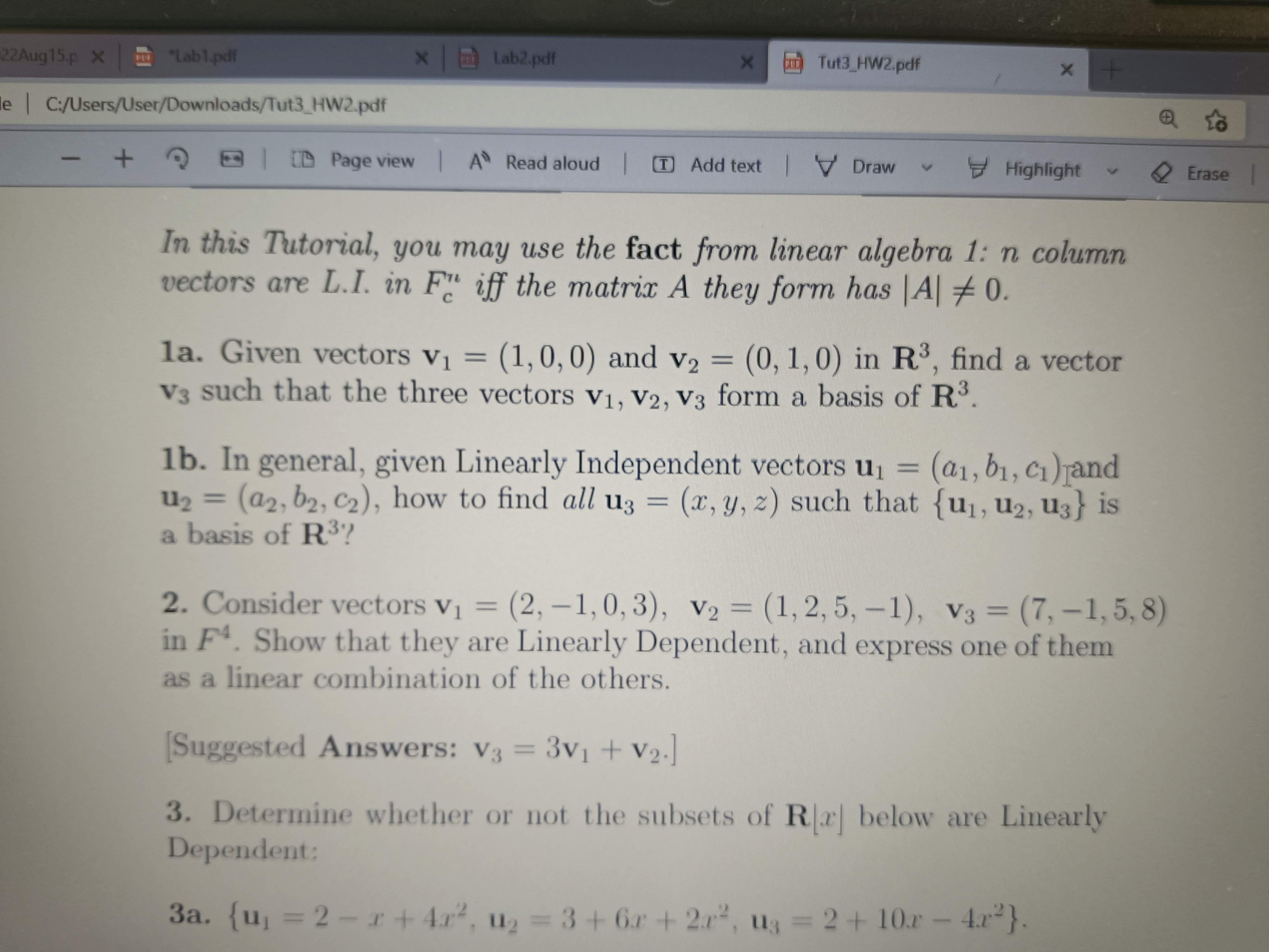 Hello! can you help me to solve question 1a, 1b