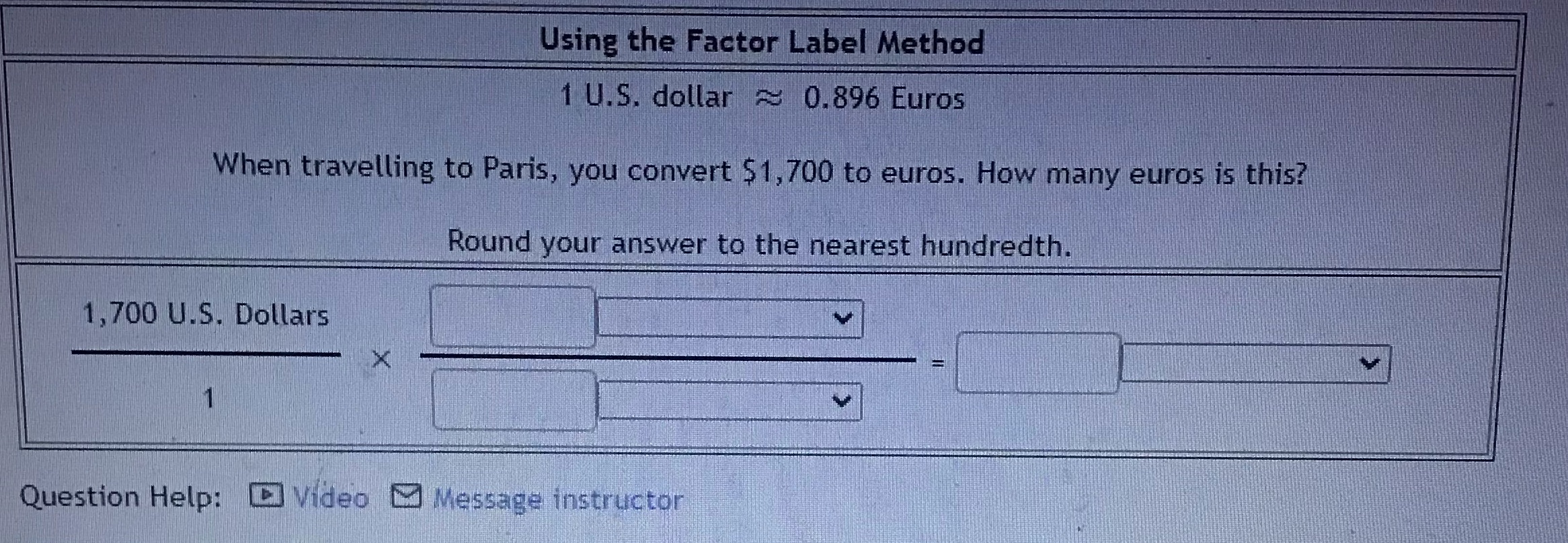 Help please Using the Factor Label Method 1 U.S.