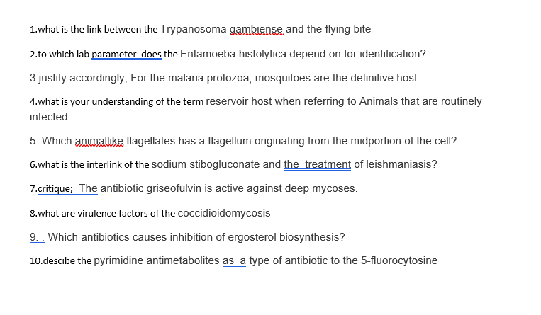 1.what is the link between the Trypanosoma