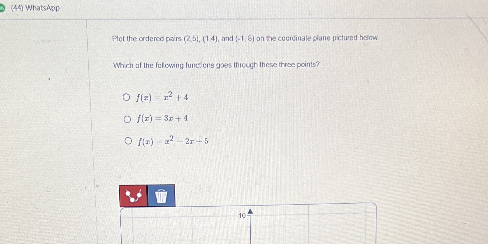 (44) WhatsApp Plot the ordered pairs (2,5),