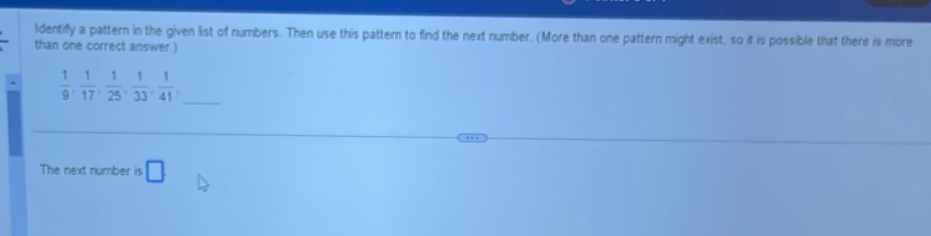 Identify a pattern in the given list of numbers.