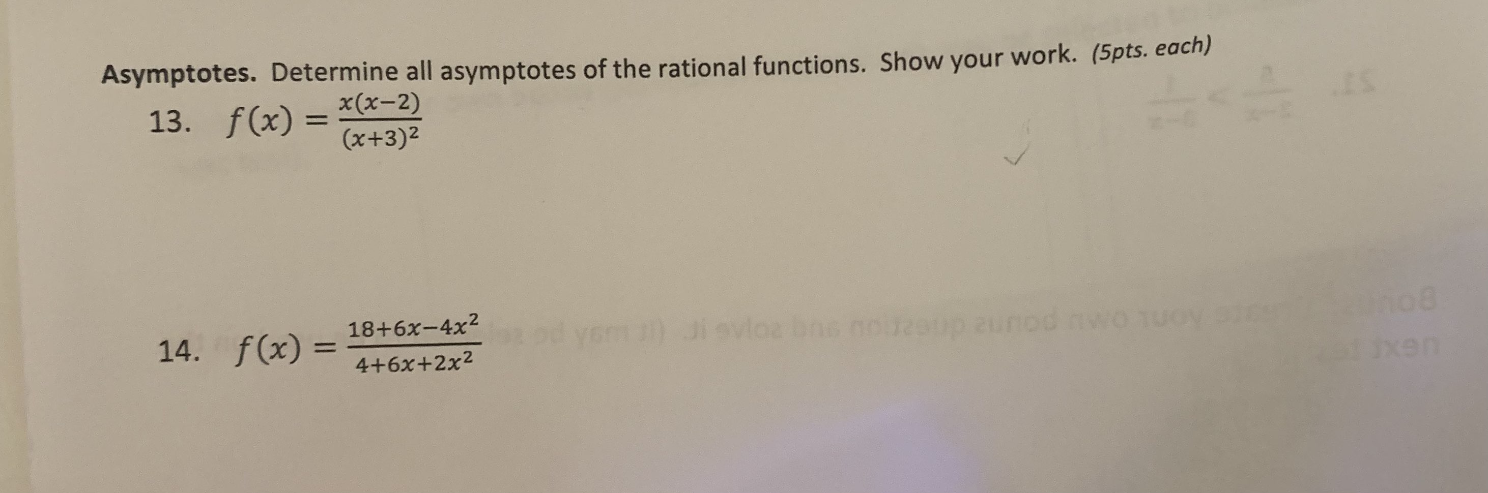 \fAsymptotes. Determine all asymptotes of the
