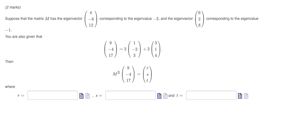 {2 ma ms} 4 6 Suppose that the matrix M has the