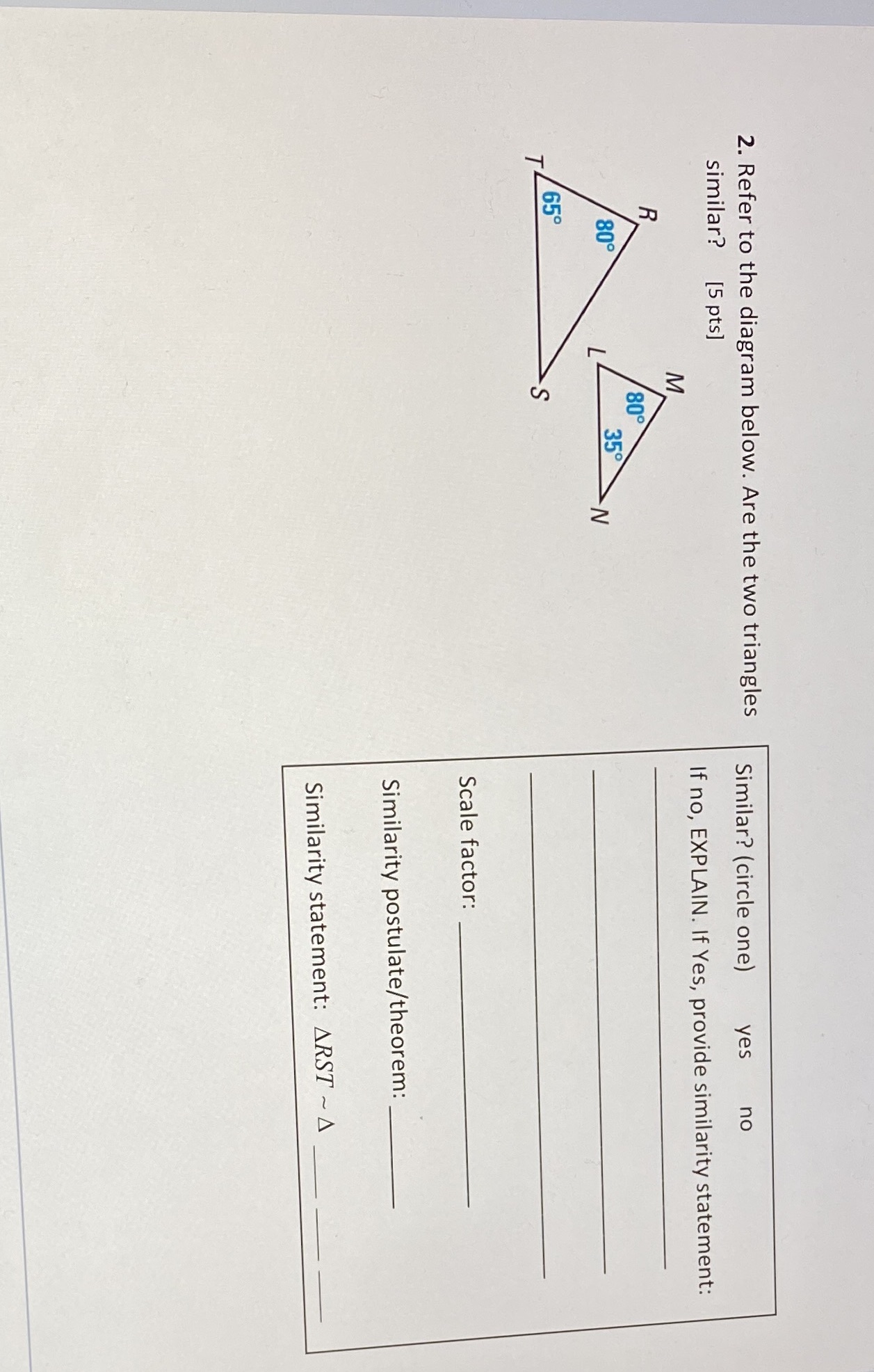 2. Refer to the diagram below. Are the two