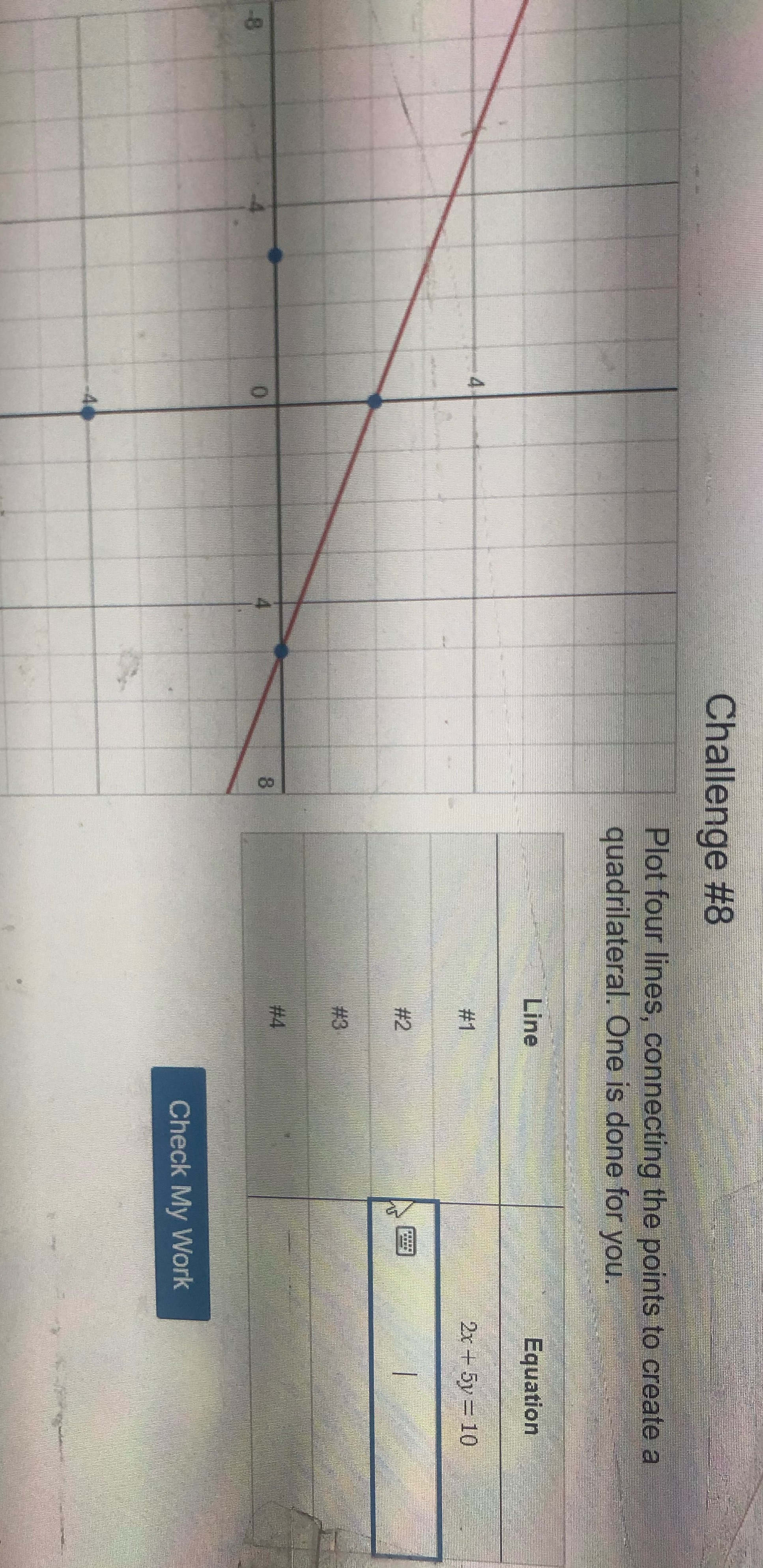 Can you help Challenge #8 Plot four lines,