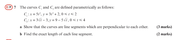 E/P 7 The curves C and C are defined
