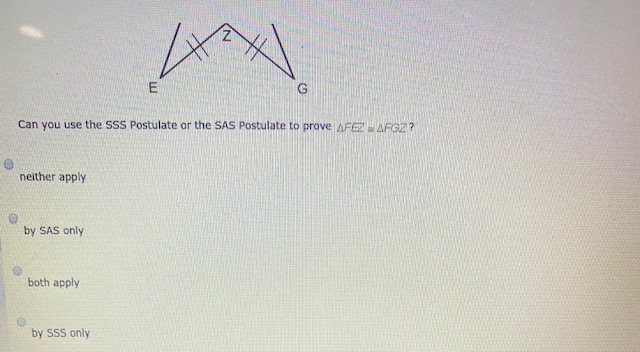 1. 18 D E G Can you use the SSS Postulate or the