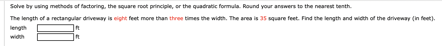 Solve by using methods of factoring, the square